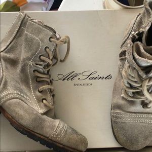 All Saints kids suede military boots
